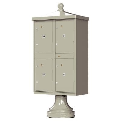 Florence Traditional Decorative 4 Unit Outdoor Parcel Locker Model #1590-T2V2